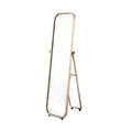 Gold-Finish Freestanding Full-Length Mirror with Modern Frame Design